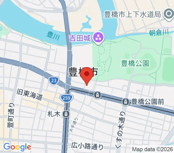 豊橋市公会堂の地図