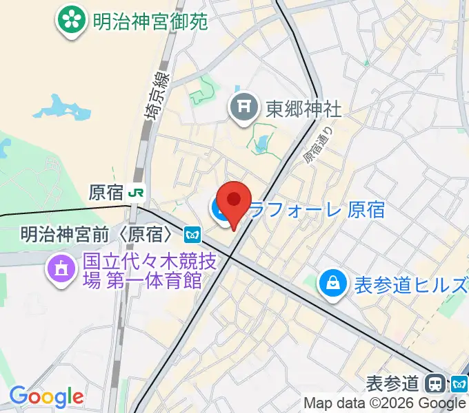ラフォーレミュージアム原宿の地図