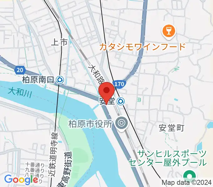 リビエールホール 柏原市民文化会館の地図