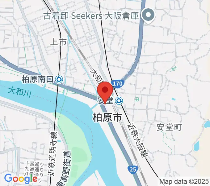 リビエールホール 柏原市民文化会館の地図