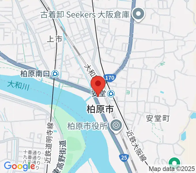 リビエールホール 柏原市民文化会館の地図