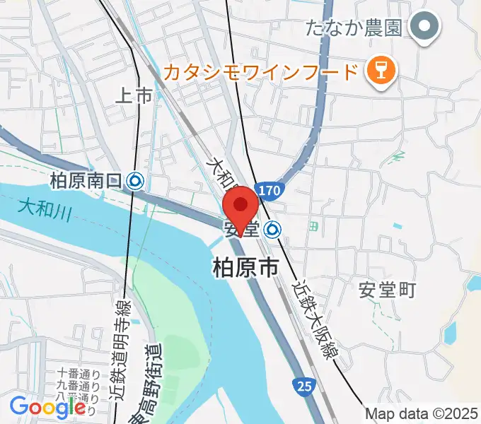 リビエールホール 柏原市民文化会館の地図