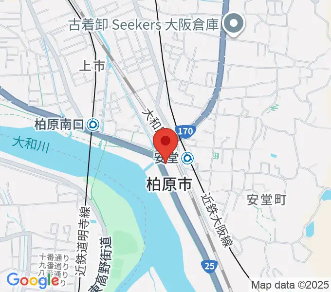 リビエールホール 柏原市民文化会館の地図