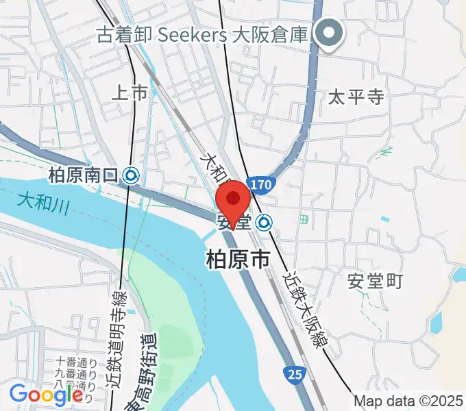 リビエールホール 柏原市民文化会館の地図