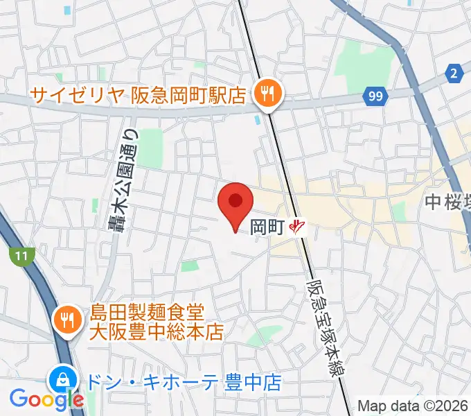 豊中市立伝統芸能館の地図