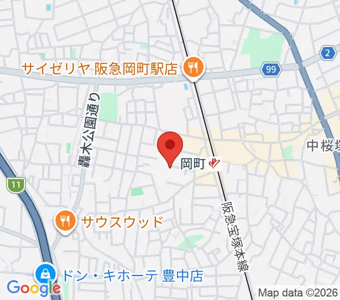 豊中市立伝統芸能館の地図