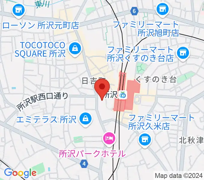 所沢YTJホールの地図