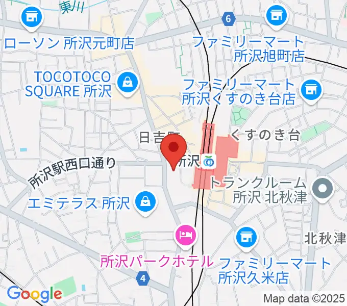 所沢YTJホールの地図