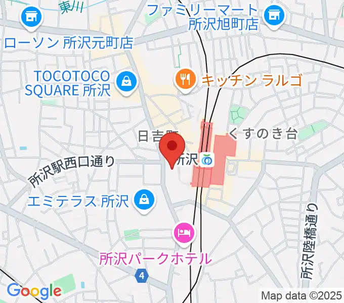 所沢YTJホールの地図
