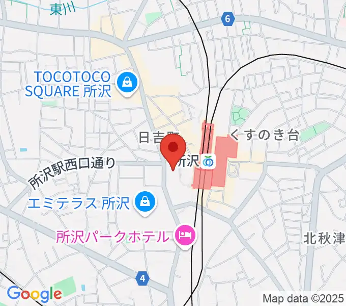 所沢YTJホールの地図