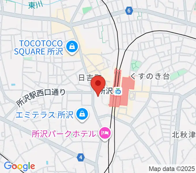所沢YTJホールの地図