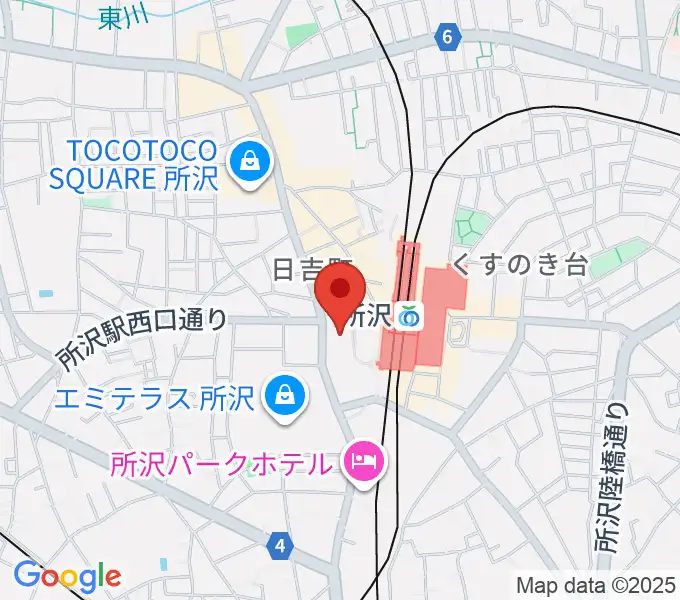 所沢YTJホールの地図