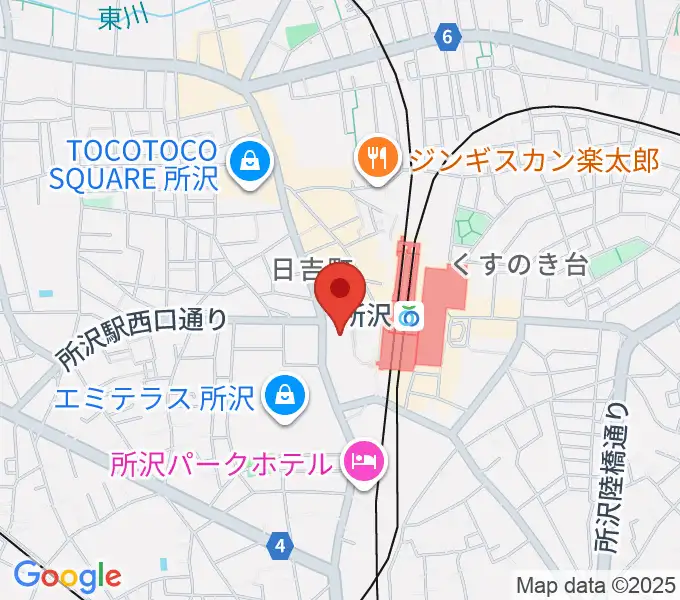 所沢YTJホールの地図
