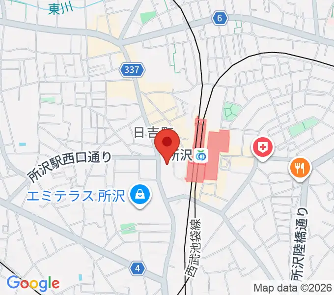 所沢YTJホールの地図
