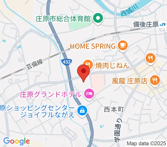 庄原市民会館の地図