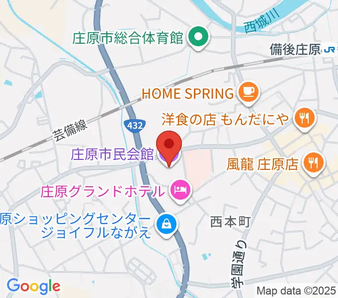 庄原市民会館の地図
