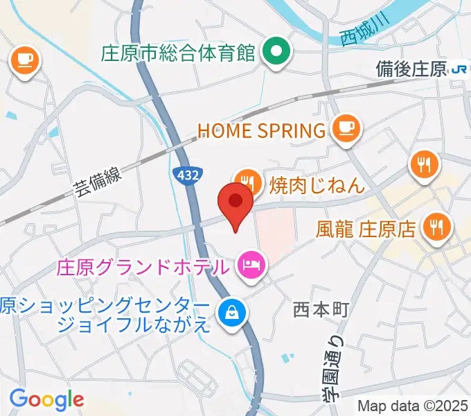 庄原市民会館の地図