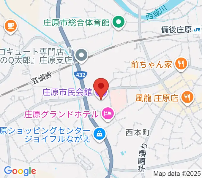 庄原市民会館の地図