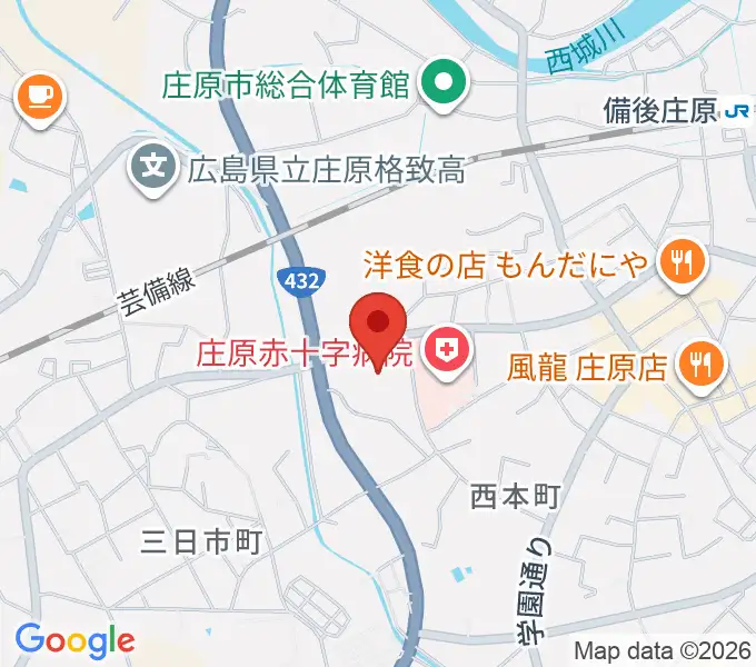 みどりしんきんホールの地図