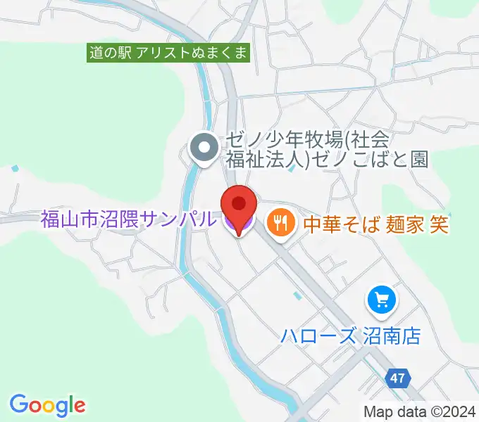 福山市沼隈サンパルの地図