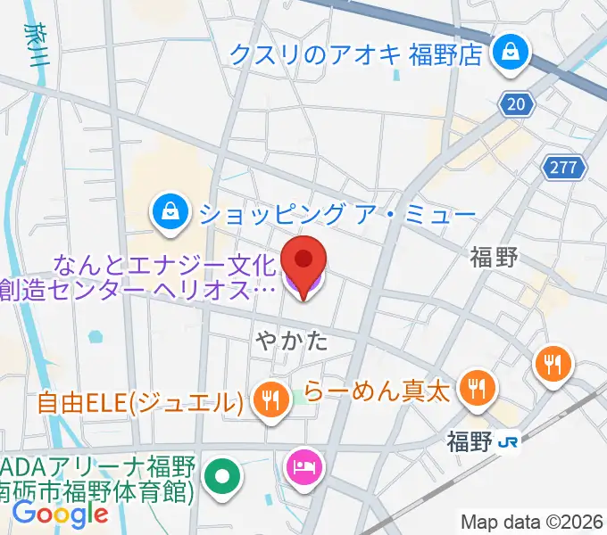 なんとエナジー文化創造センターヘリオスの地図