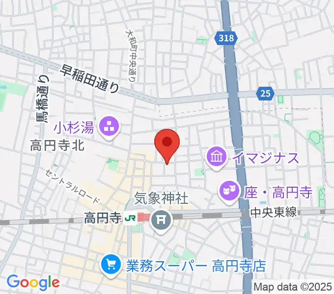 高円寺スタジオ・コヤーマの地図