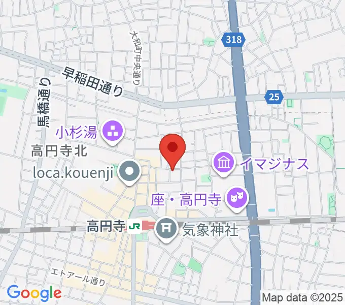高円寺スタジオ・コヤーマの地図
