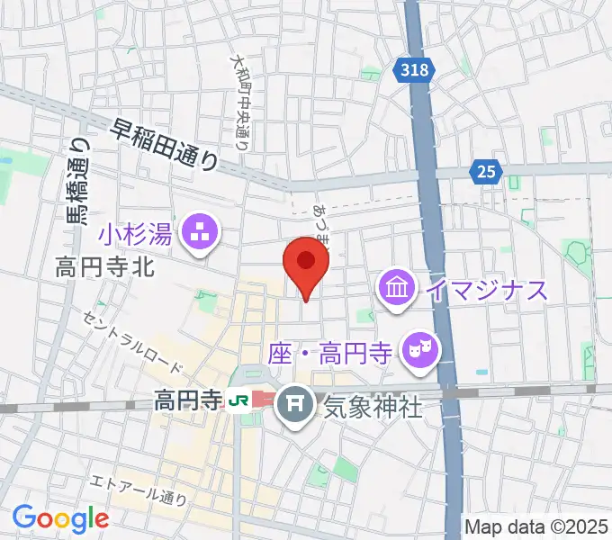 高円寺スタジオ・コヤーマの地図