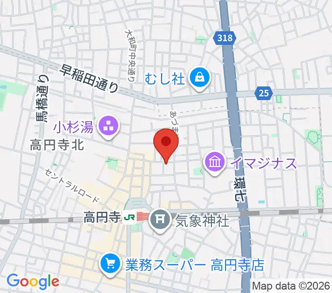 高円寺スタジオ・コヤーマの地図