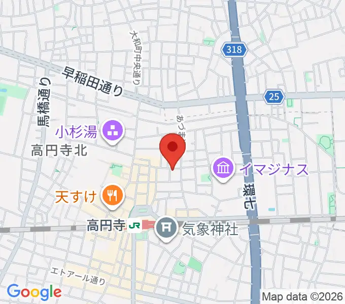 高円寺スタジオ・コヤーマの地図