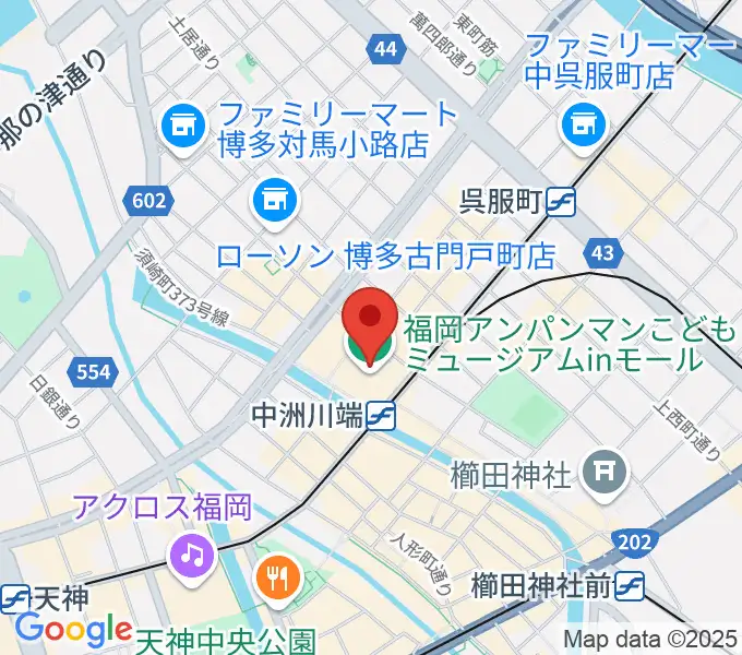 福岡アジア美術館の地図