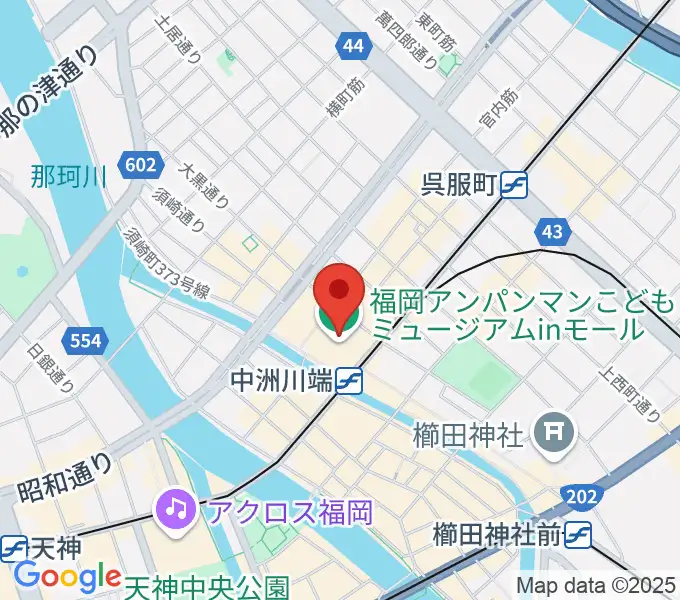 福岡アジア美術館の地図