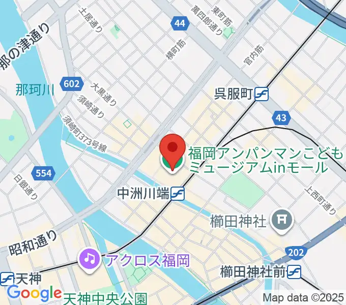 福岡アジア美術館の地図