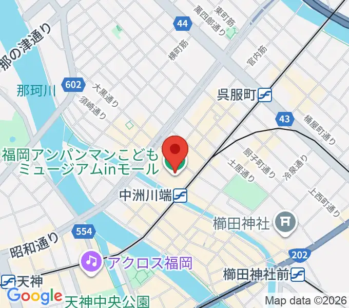 福岡アジア美術館の地図