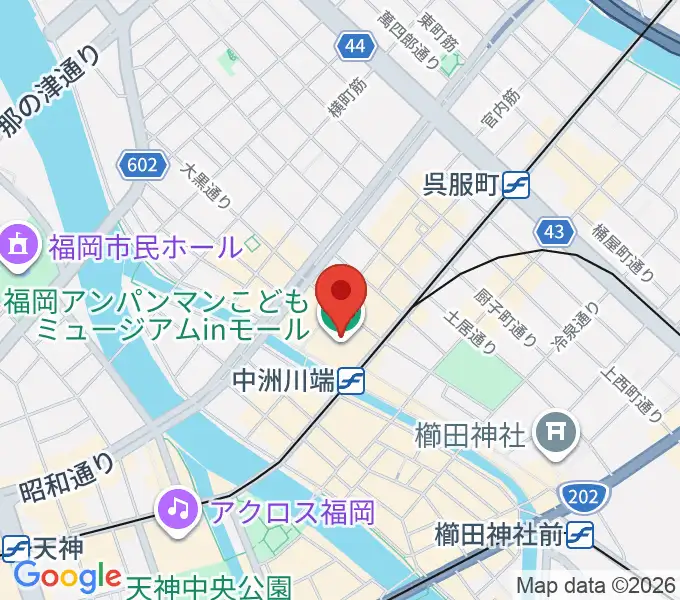 福岡アジア美術館の地図