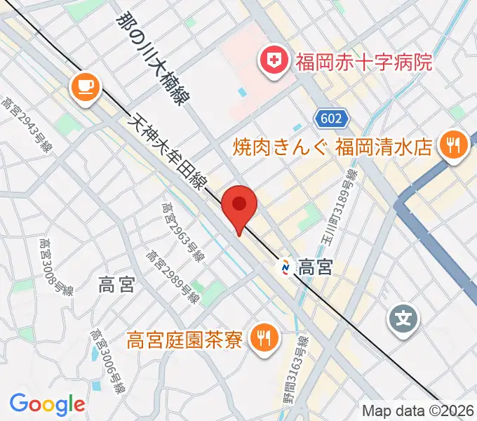 福岡市男女共同参画推進センター・アミカスの地図