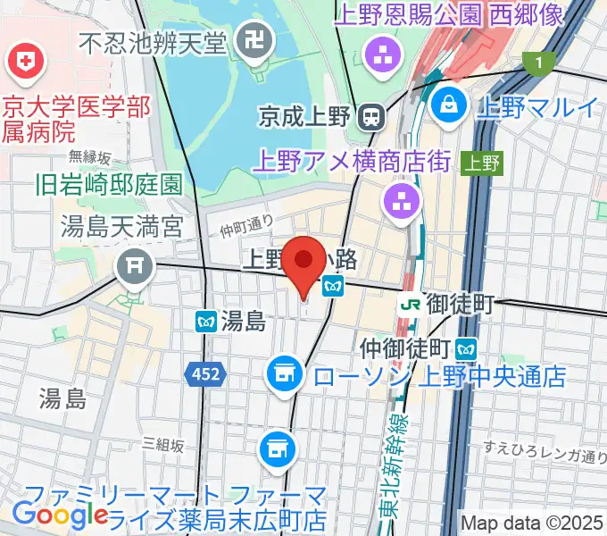 御徒町JAM SESSIONの地図