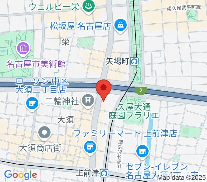 名古屋大須RAD HALLの地図