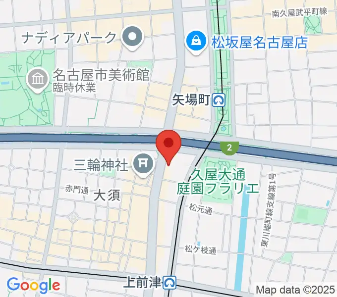 名古屋大須RAD HALLの地図