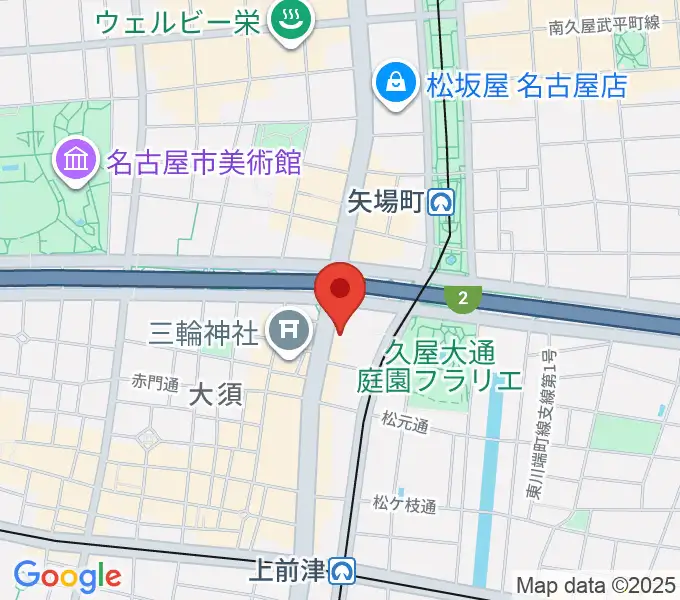 名古屋大須RAD HALLの地図