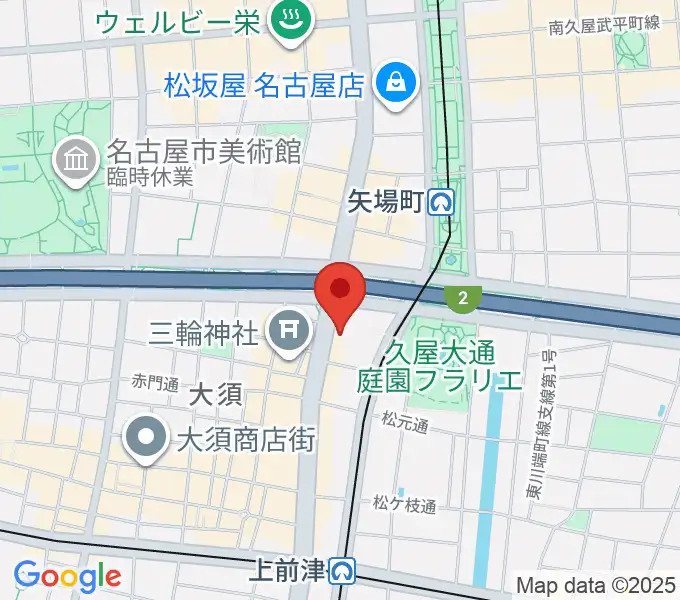 名古屋大須RAD HALLの地図