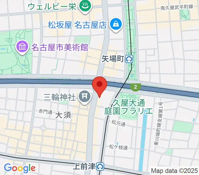 名古屋大須RAD HALLの地図