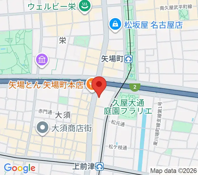 名古屋大須RAD HALLの地図