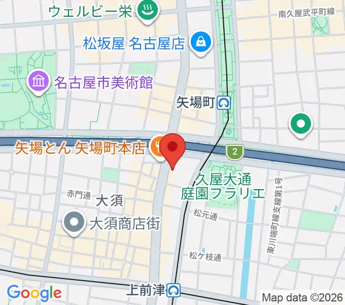 名古屋大須RAD HALLの地図