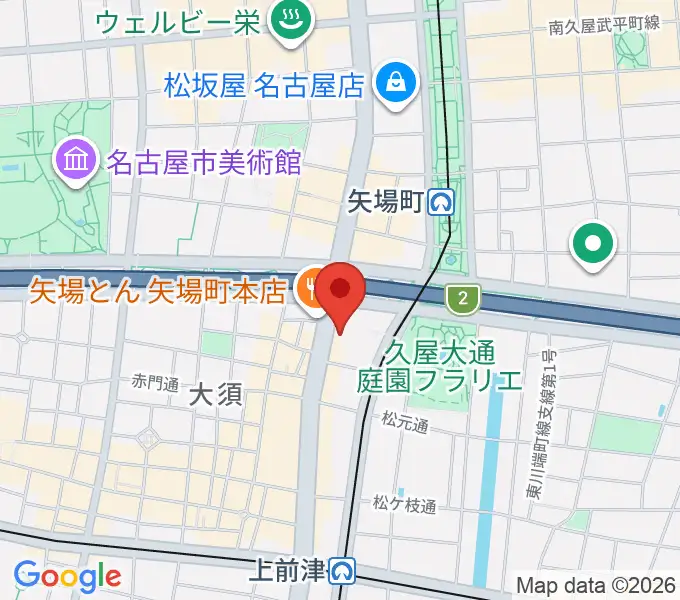 名古屋大須RAD HALLの地図