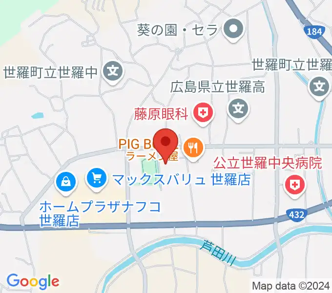 せら文化センター パストラルホールの地図