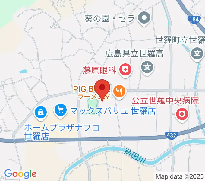 せら文化センター パストラルホールの地図
