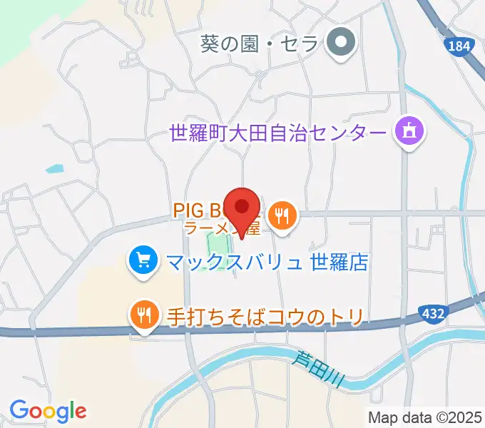 せら文化センター パストラルホールの地図