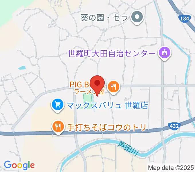 せら文化センター パストラルホールの地図