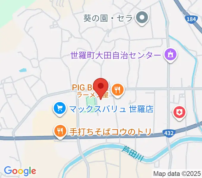 せら文化センター パストラルホールの地図